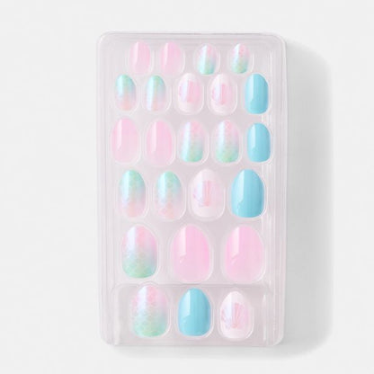Pack Kids Pre-Glued Stick-On Nails, Mermaid - OXX Junior