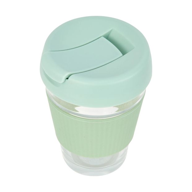 350ml Sage Glass Reusable Travel Cup - Anko