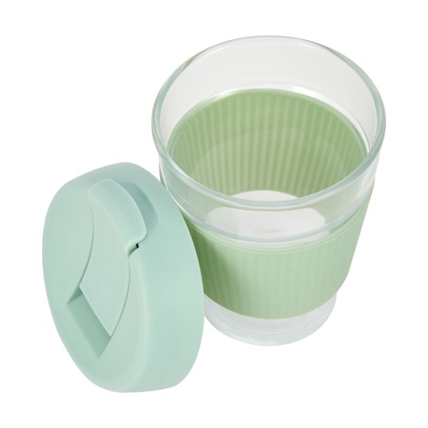 350ml Sage Glass Reusable Travel Cup - Anko