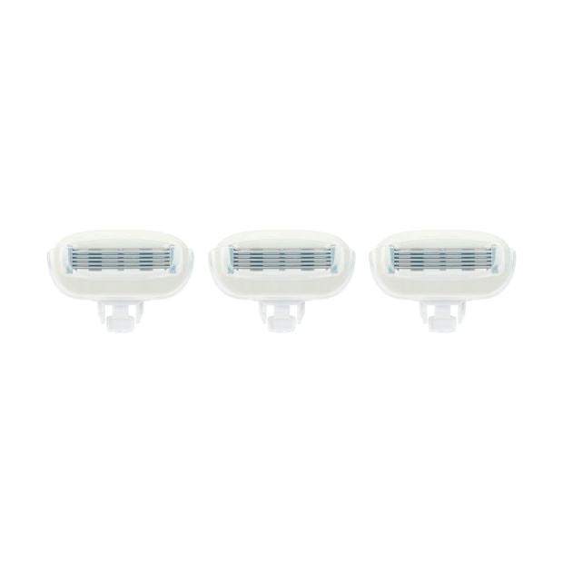 3 Pack Smooth Razor Refill Cartridges, White - OXX Bodycare