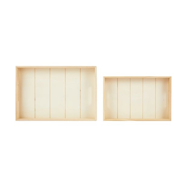 2 Piece Wood Rectangle Trays - Anko
