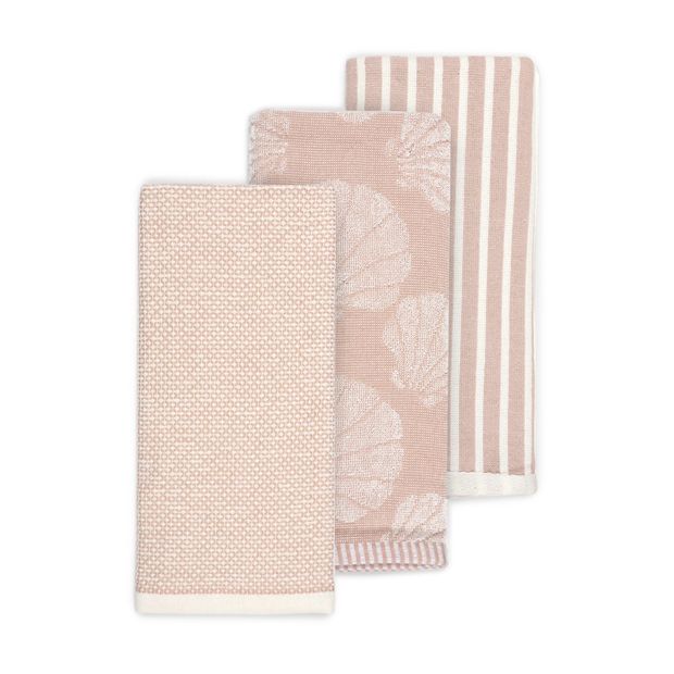 3 Pack Shell Natural Tea Towels - Anko