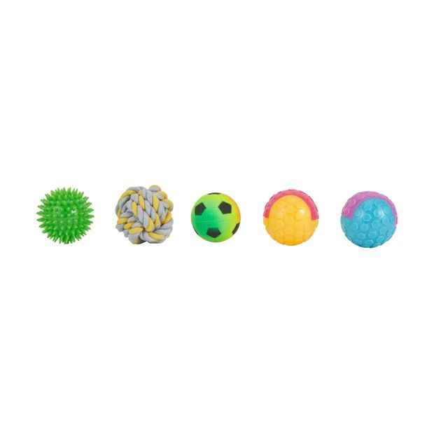 5 Pack Pet Toy Mixed Balls - Anko