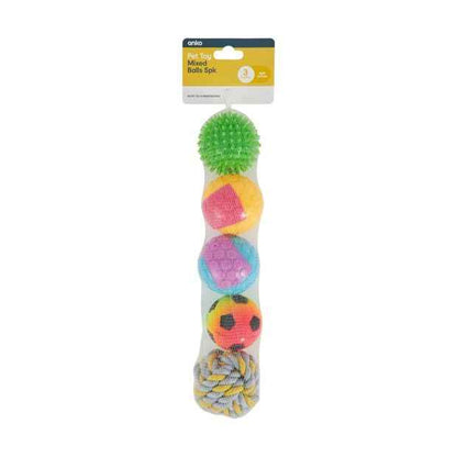 5 Pack Pet Toy Mixed Balls - Anko