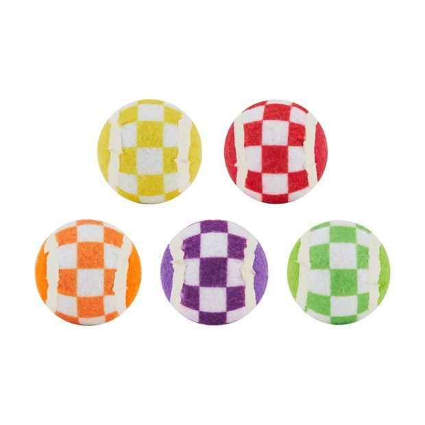 5 Pack Pet Toy Checkered Balls - Anko