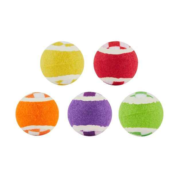 5 Pack Pet Toy Checkered Balls - Anko