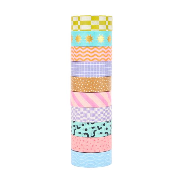 10 Pack Washi Tapes, Pattern Play - Anko