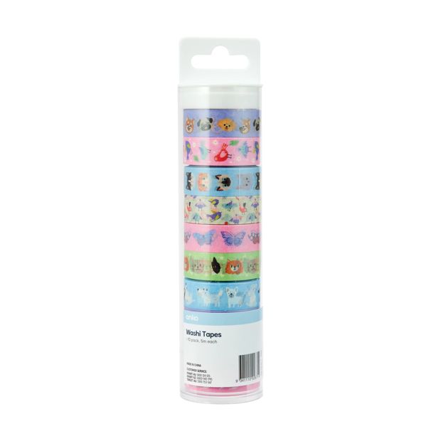 10 Pack Washi Tapes, Cute Animals - Anko