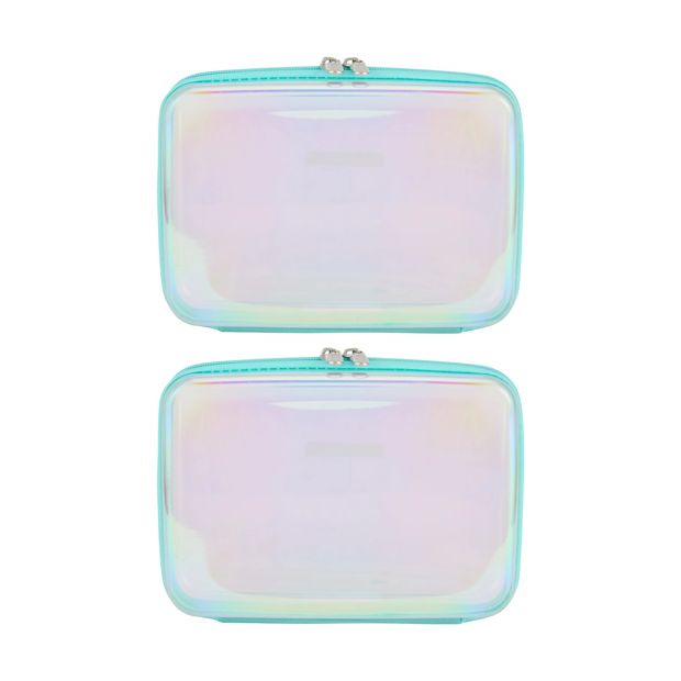 2 Pack Clear Packing Cubes, Iridescent - Anko