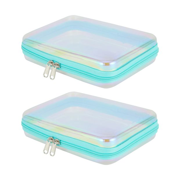 2 Pack Clear Packing Cubes, Iridescent - Anko