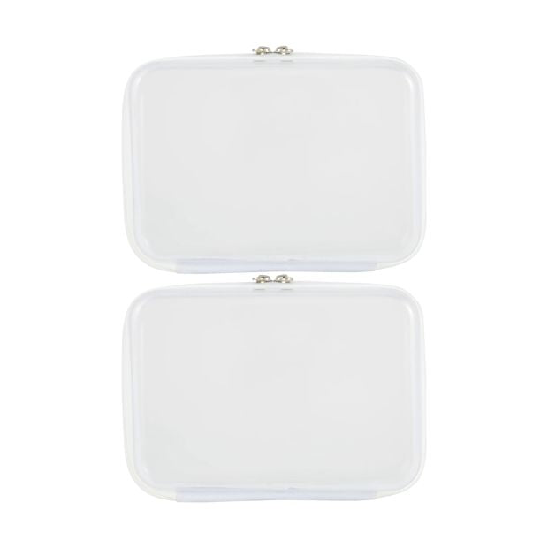2 Pack Clear Packing Cubes, White - Anko
