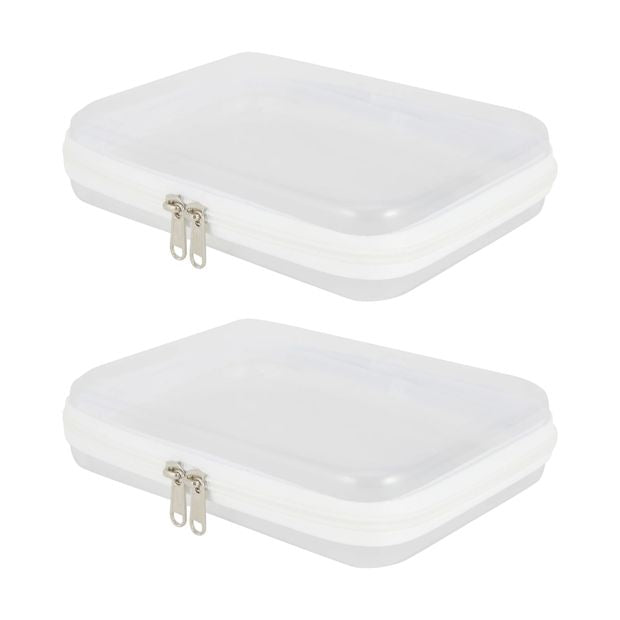 2 Pack Clear Packing Cubes, White - Anko