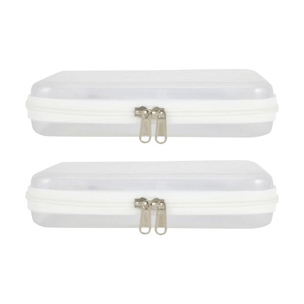 2 Pack Clear Packing Cubes, White - Anko