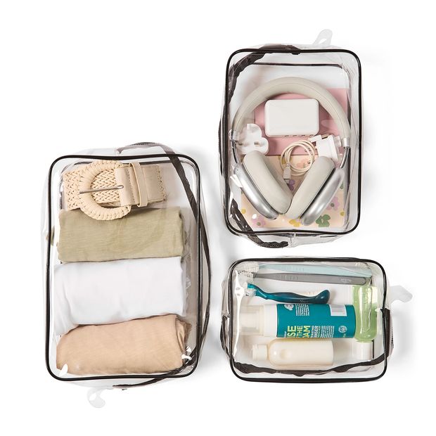 Anko 3 Piece Clear Soft Packing Cube Set