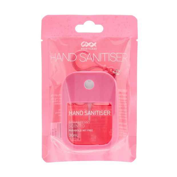 Hand Sanitiser 30ml  Strawberry Scented - OXX Bodycare
