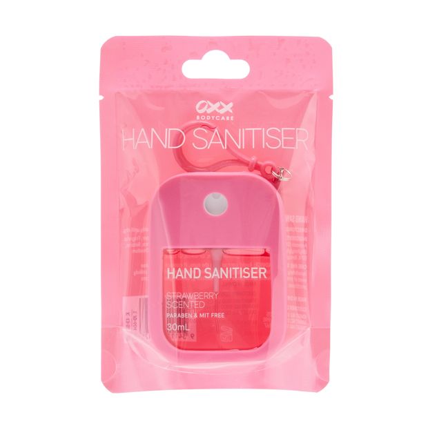 Hand Sanitiser 30ml Strawberry Scented - OXX Bodycare