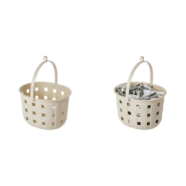 Trellis Peg Basket, Beige - Anko