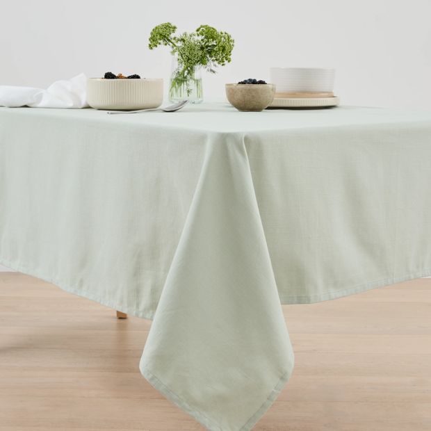Sage Extra Large Linen Look Table Cloth - Anko