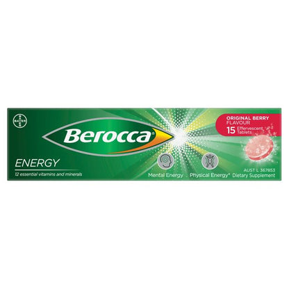15 Pack Berroca Energy Original Berry Flavour Effervescent Tablets
