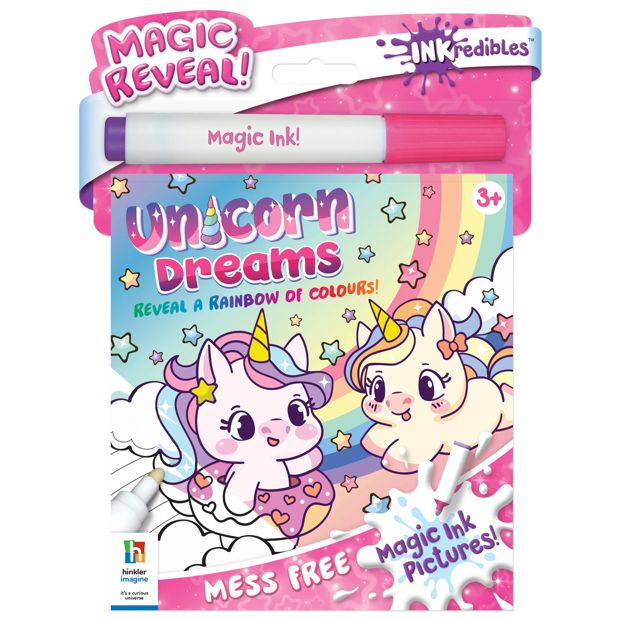 INKredibles Magic Reveal Unicorn Dreams Mess Free Magic Ink Pictures! - Book