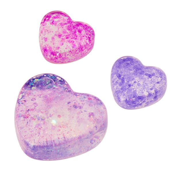 3 Pack ToyMania Squish and Squiggle Squishy Hearts - Assorted