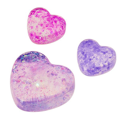3 Pack ToyMania Squish and Squiggle Squishy Hearts - Assorted
