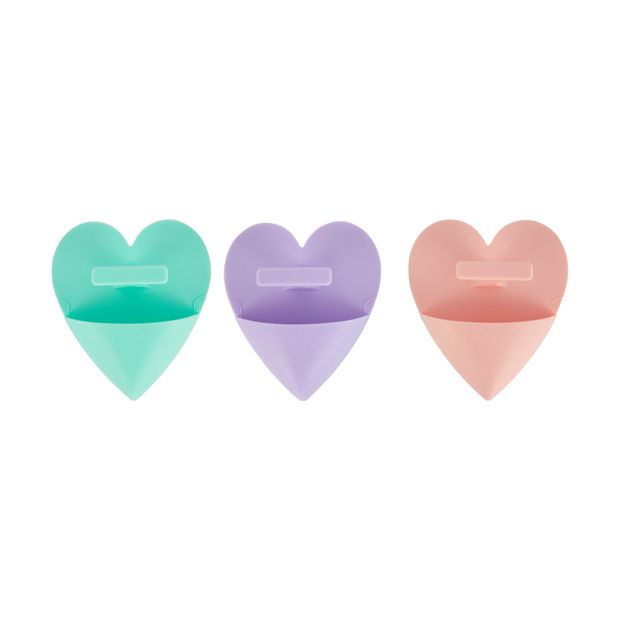 3 Pack Silicone Face Pads, Heart - OXX Skincare
