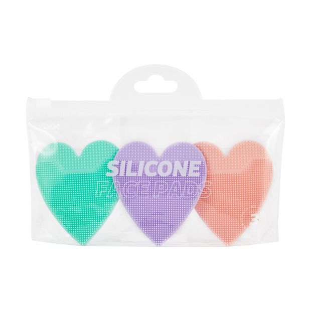 3 Pack Silicone Face Pads, Heart - OXX Skincare