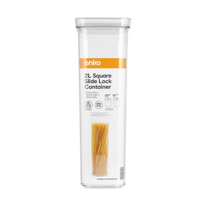 2L Square Slide Lock Container - Anko