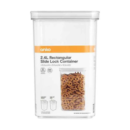 2.4L Rectangular Slide Lock Container - Anko