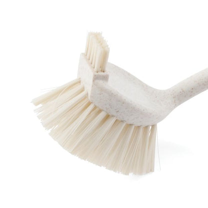 Bamboo Handle Scrubbing Brush, White - Anko