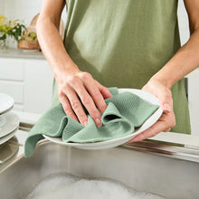 Pack of 3 Knitted Dish Cloths, Green - Anko