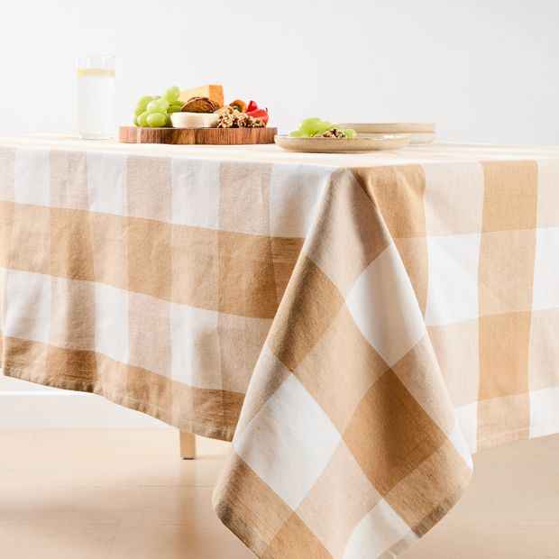 Check Tablecloth, Biscuit - Anko
