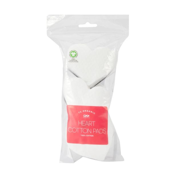 75 Pack Heart Organic Cotton Pads - OXX Essentials