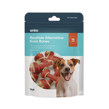 16 Pack Pet Treat Rawhide Alternative Knot Bones, Small - Anko