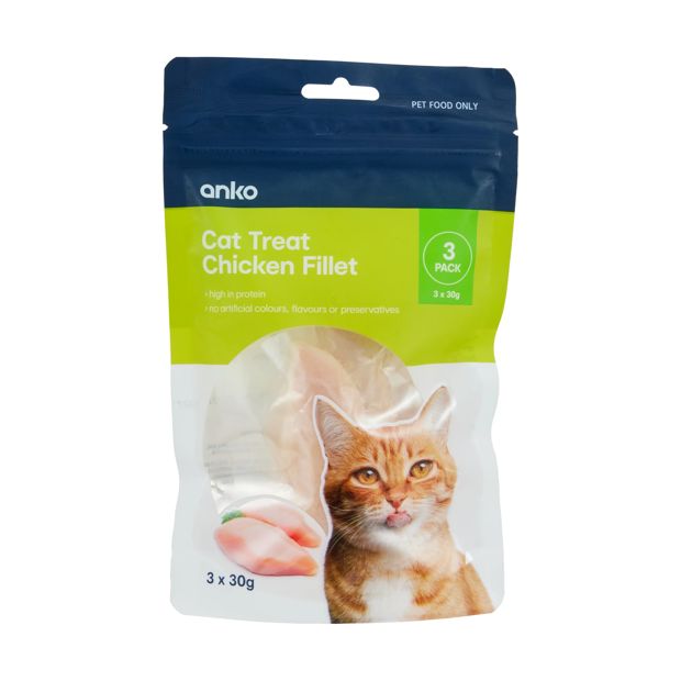 3 Pack Cat Treat Fillets Chicken - Anko