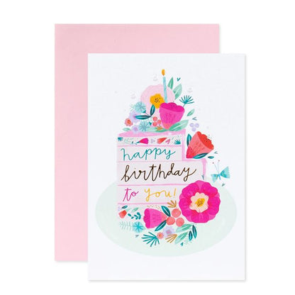 Connections from Hallmark Birthday Card - Flower Cake Slice