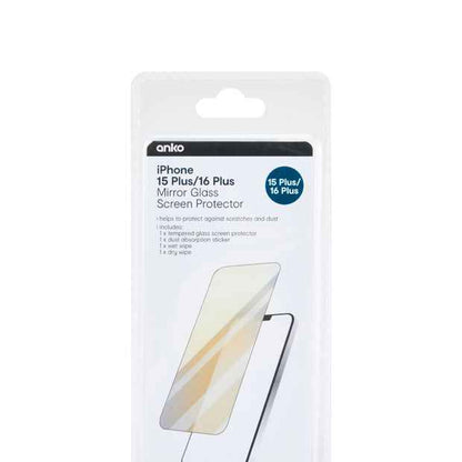 iPhone 15 Plus/16 Plus Mirror Glass Screen Protector - Anko