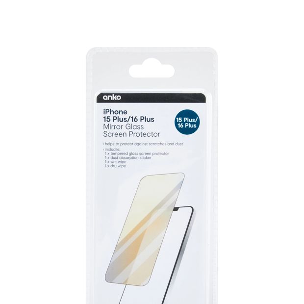 iPhone 15 Plus/16 Plus Mirror Glass Screen Protector - Anko
