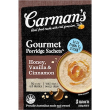 Carman's Porridge Sachets Honey Vanilla & Cinnamon 8 pack
