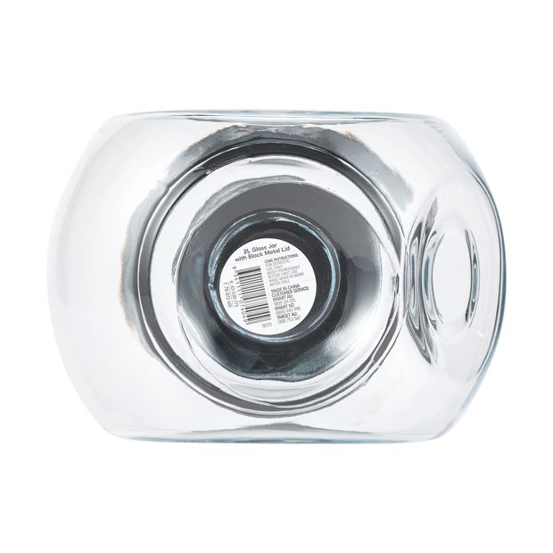 2L Glass Jar with Black Metal Lid - Anko