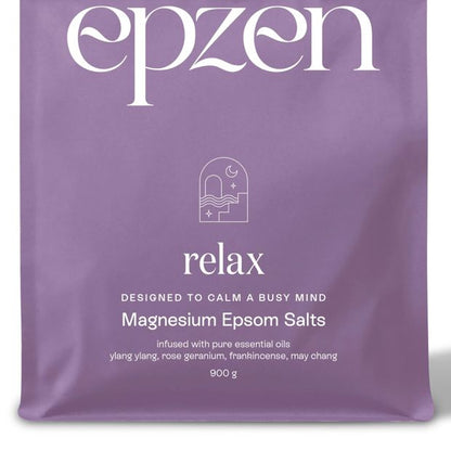 Epzen Relax Magnesium Epsom Salts 900g - Pure Essential Oils