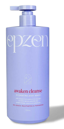 Epzen Awaken Cleanse Hydrating Body Wash 750ml - Vitamin E, Rosehip Oil and Natural Essential Oils