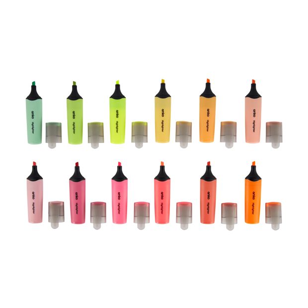 24 Pack Highlighters, Neon and Pastel - Anko