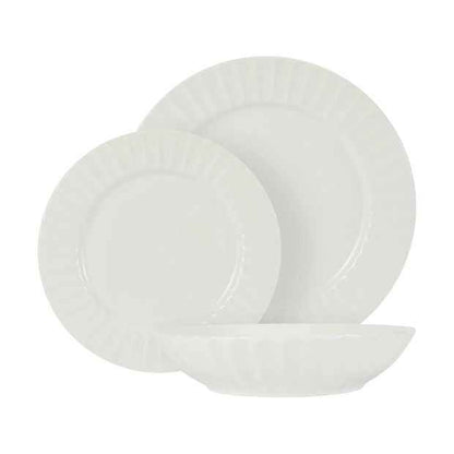 Rim Embossed 12 Piece Dinner Set - Anko
