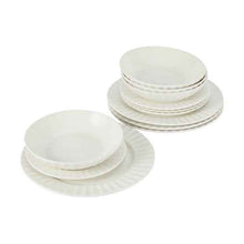 Rim Embossed 12 Piece Dinner Set - Anko