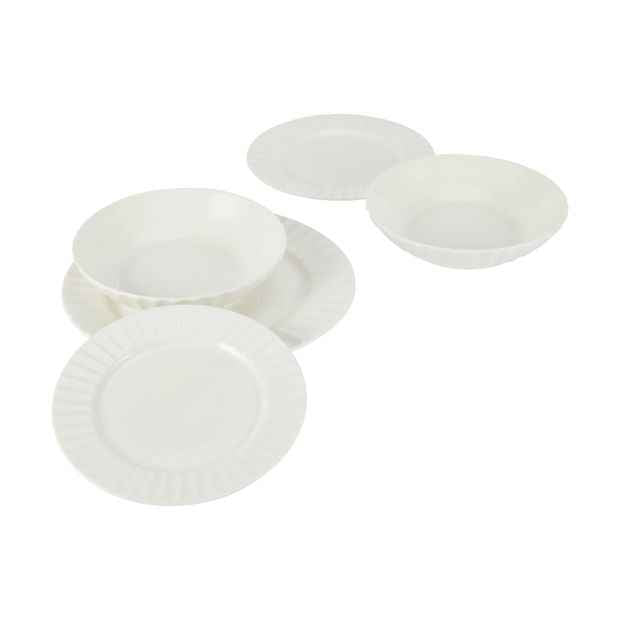 Rim Embossed 12 Piece Dinner Set - Anko