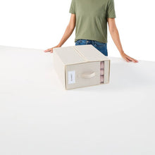 Linen Look Large Bed Linen Box, Beige - Anko