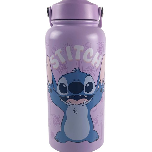 946ml Lilac Aloha Stitch Stainless Steel Cylinder Drink Bottle