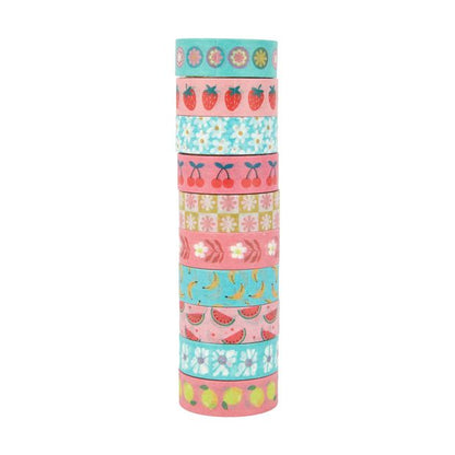 10 Pack Washi Tapes, Cute Fruit - Anko
